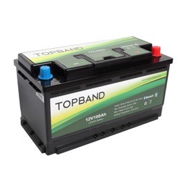 TOPBAND litiumbatteri 12 volt 100Ah med app-övervakning (HEAT)